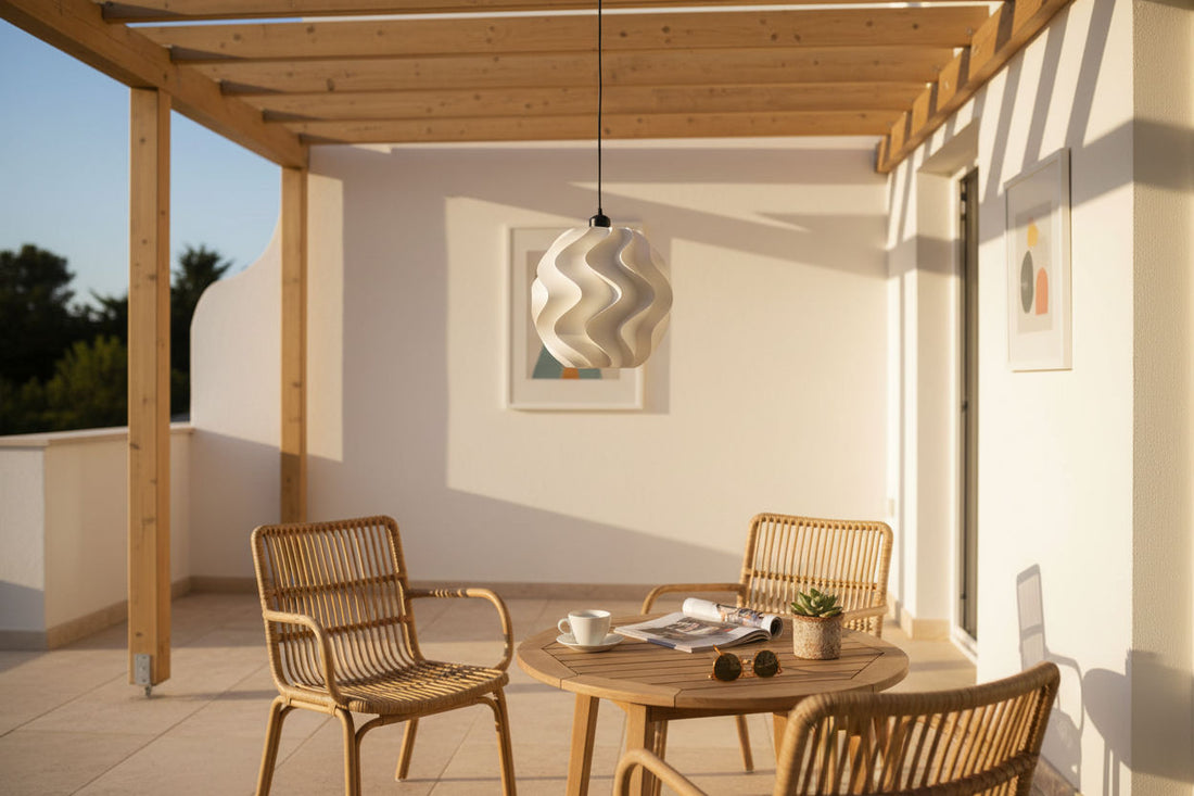 Lámparas para terraza: tipos y materiales que resisten el exterior | Iberic Deco