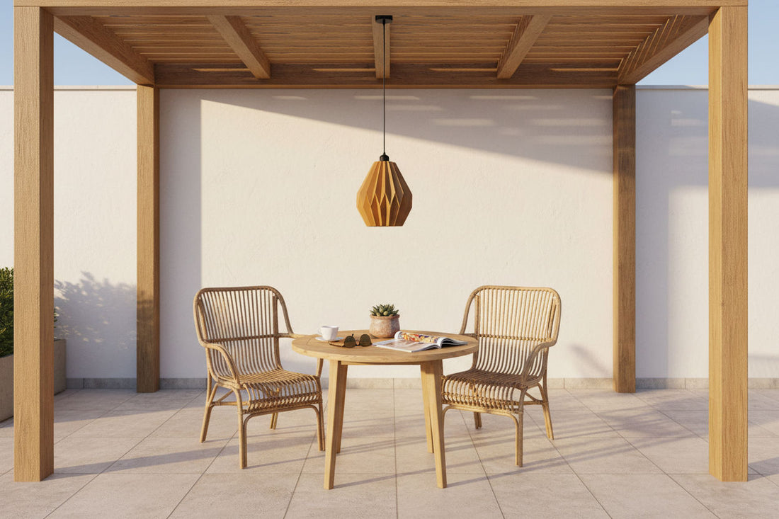 Lámparas colgantes para terraza: tendencias y materiales sostenibles | Iberic Deco