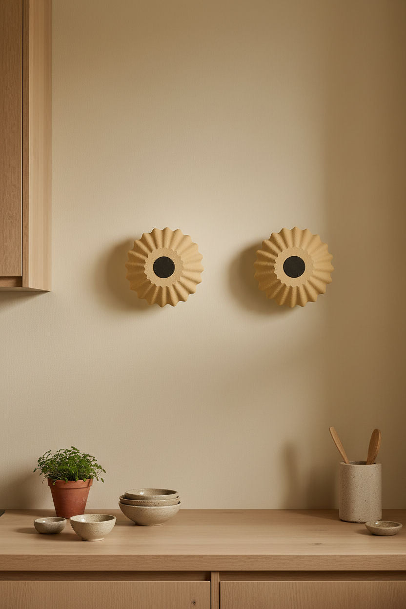Dos apliques de pared BARI beige en la cocina - Iberic Deco