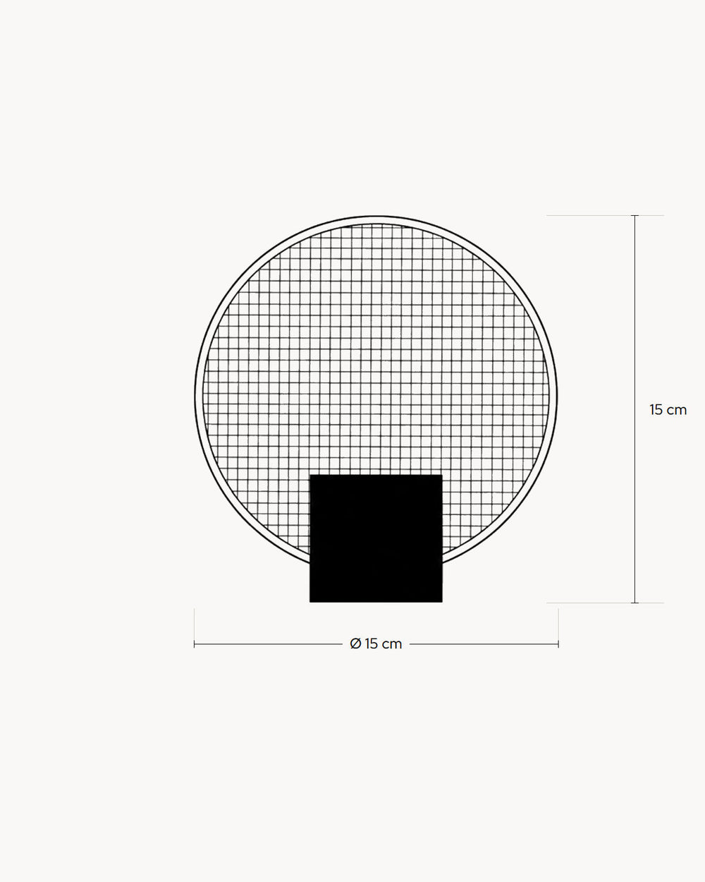 Esquema con las medidas de Aplique de pared moderno CIRCU