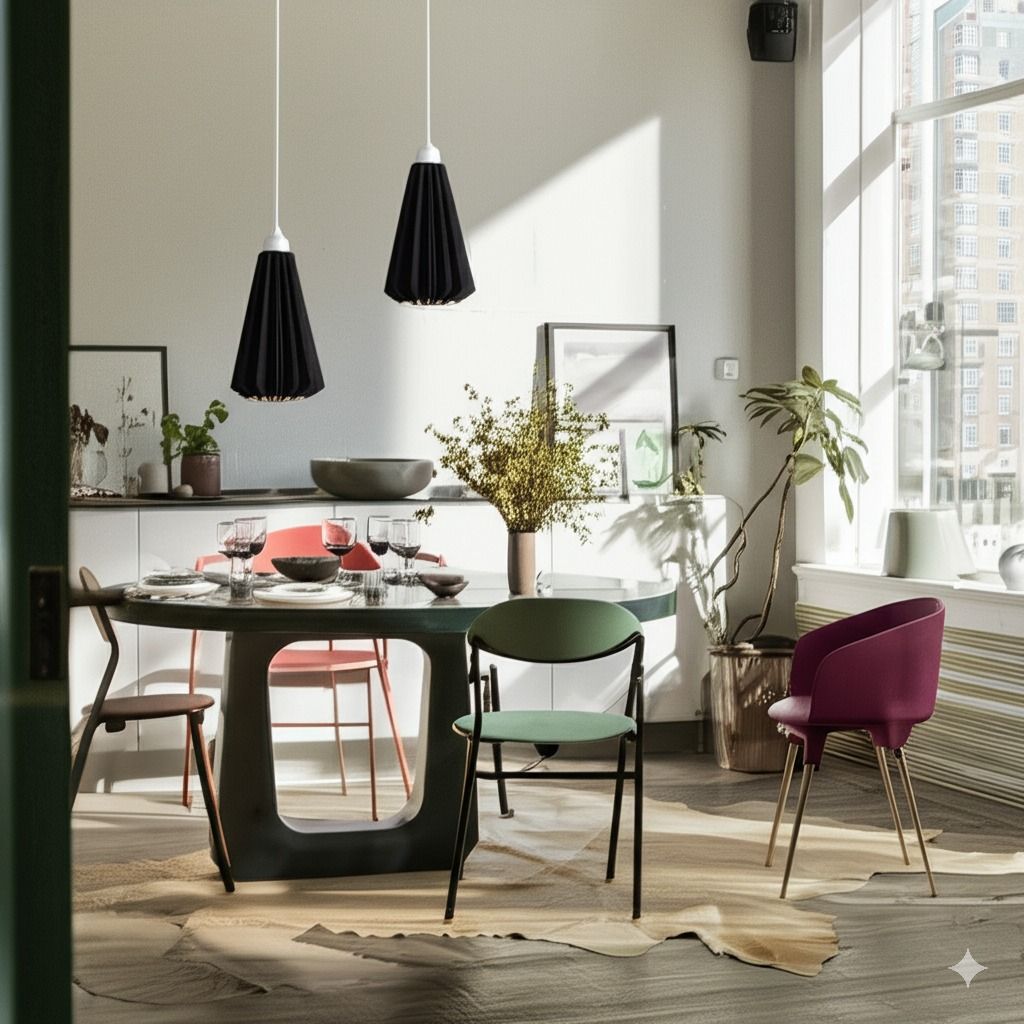 Lámpara colgante LINDOR en PLA de Iberic Deco en ambiente de salón o comedor
