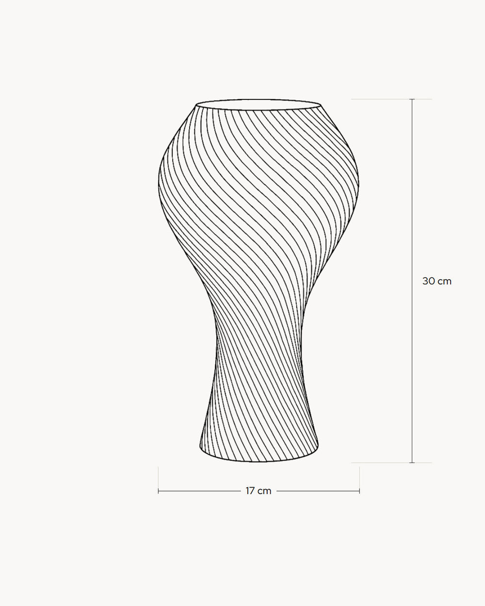 Esquema con las medidas de Lámpara de mesa de diseño CARPE