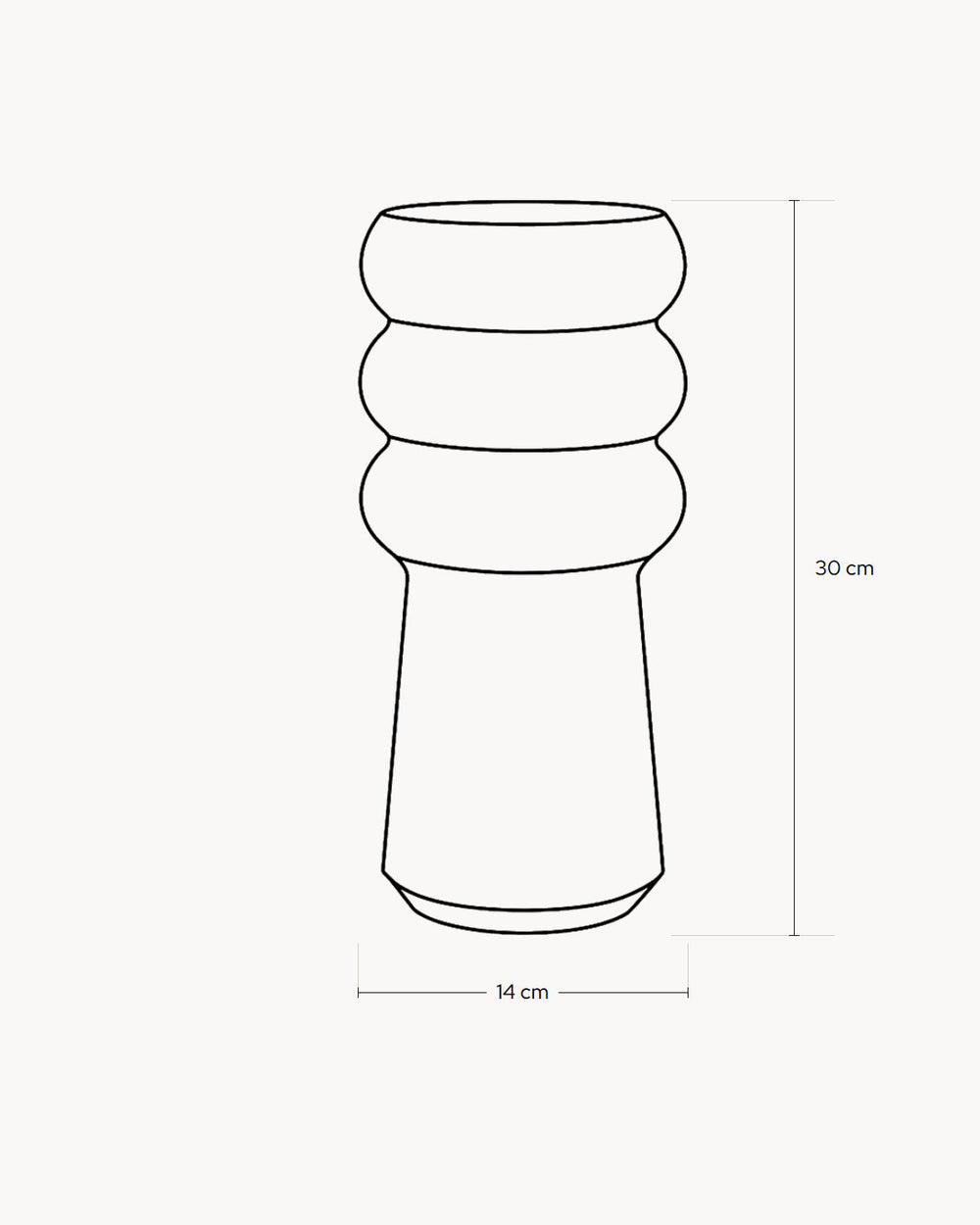 Esquema con las medidas de Lámpara de mesa de diseño VIVIT