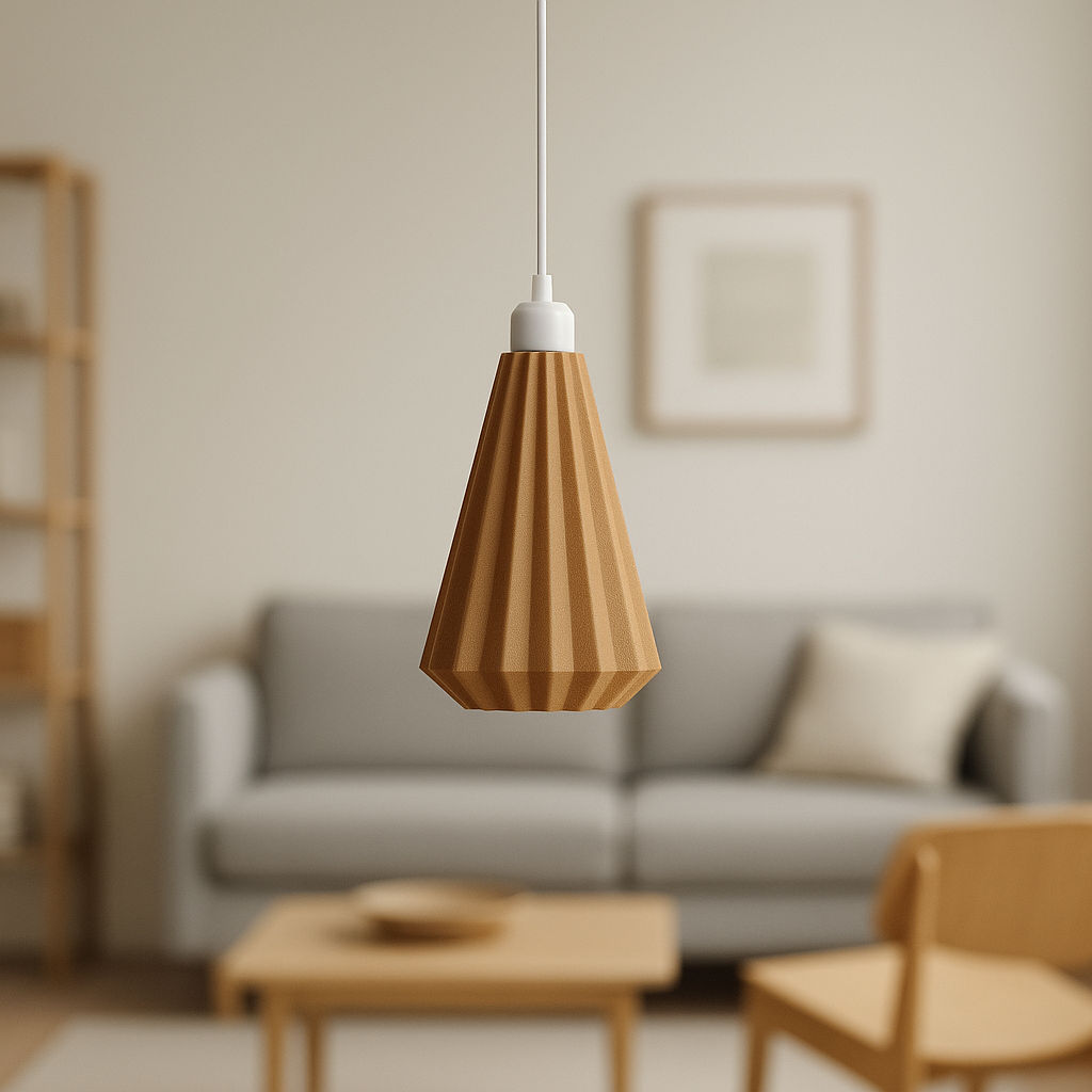 Lámpara colgante LINDOR en PLA de Iberic Deco en color beige
