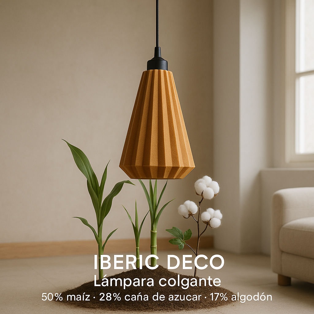 Lámpara colgante LINDOR en PLA de Iberic Deco en color beige