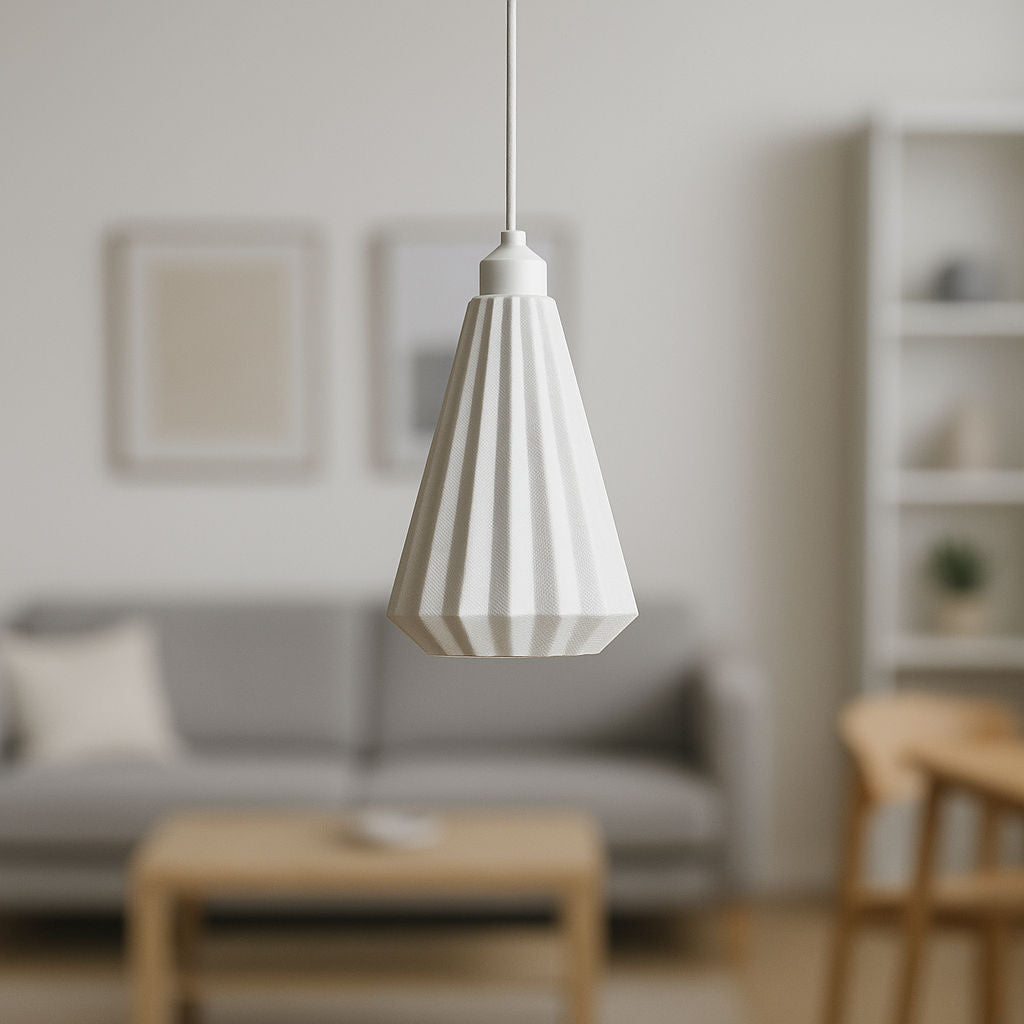 Lámpara colgante LINDOR en PLA de Iberic Deco en color blanco