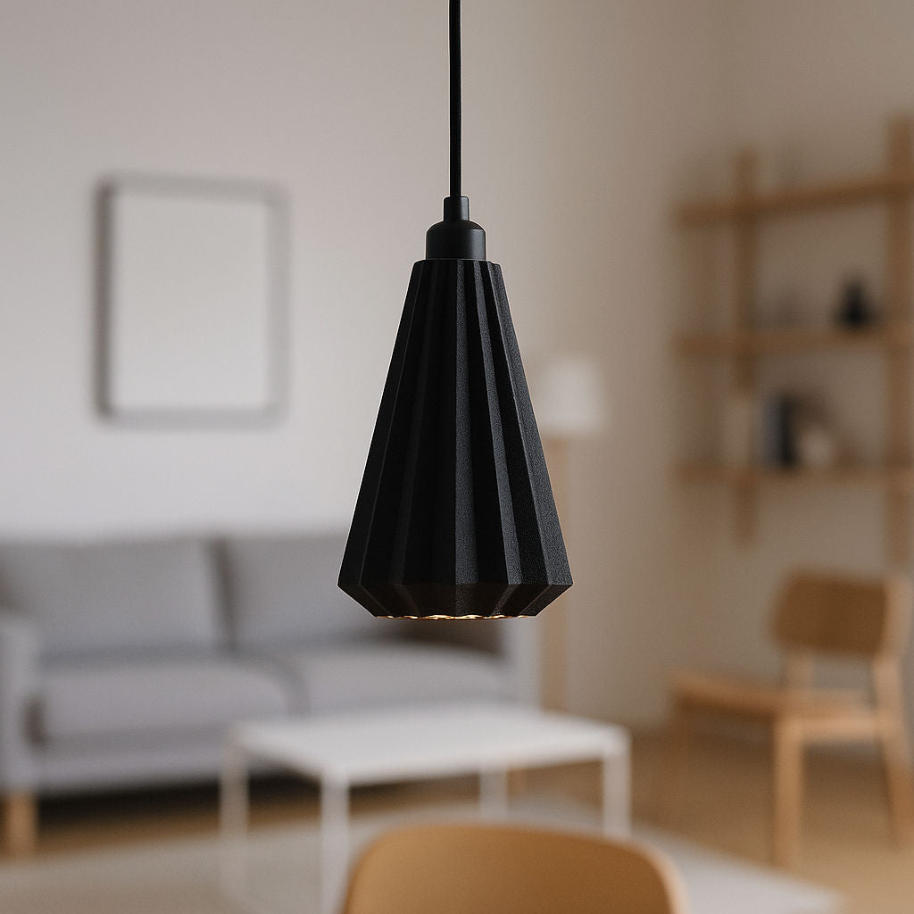 Lámpara colgante LINDOR en PLA de Iberic Deco en color negro