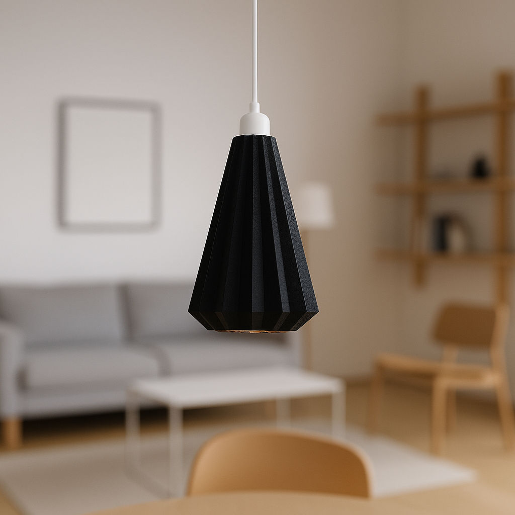 Lámpara colgante LINDOR en PLA de Iberic Deco en color negro