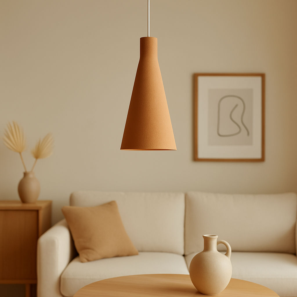 Lámpara colgante SHU beige para comedor