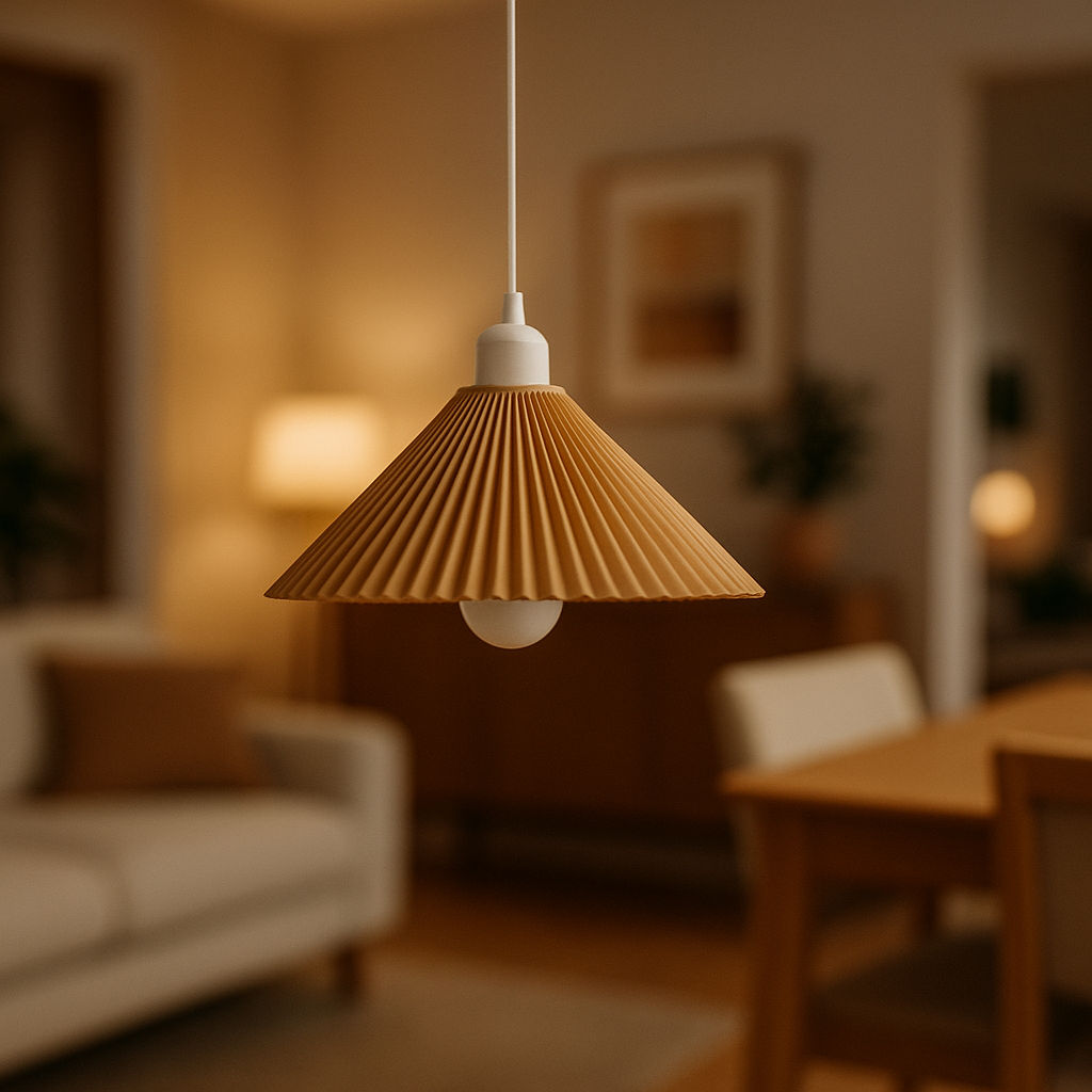 Lámpara colgante COLT en PLA de Iberic Deco en color beige