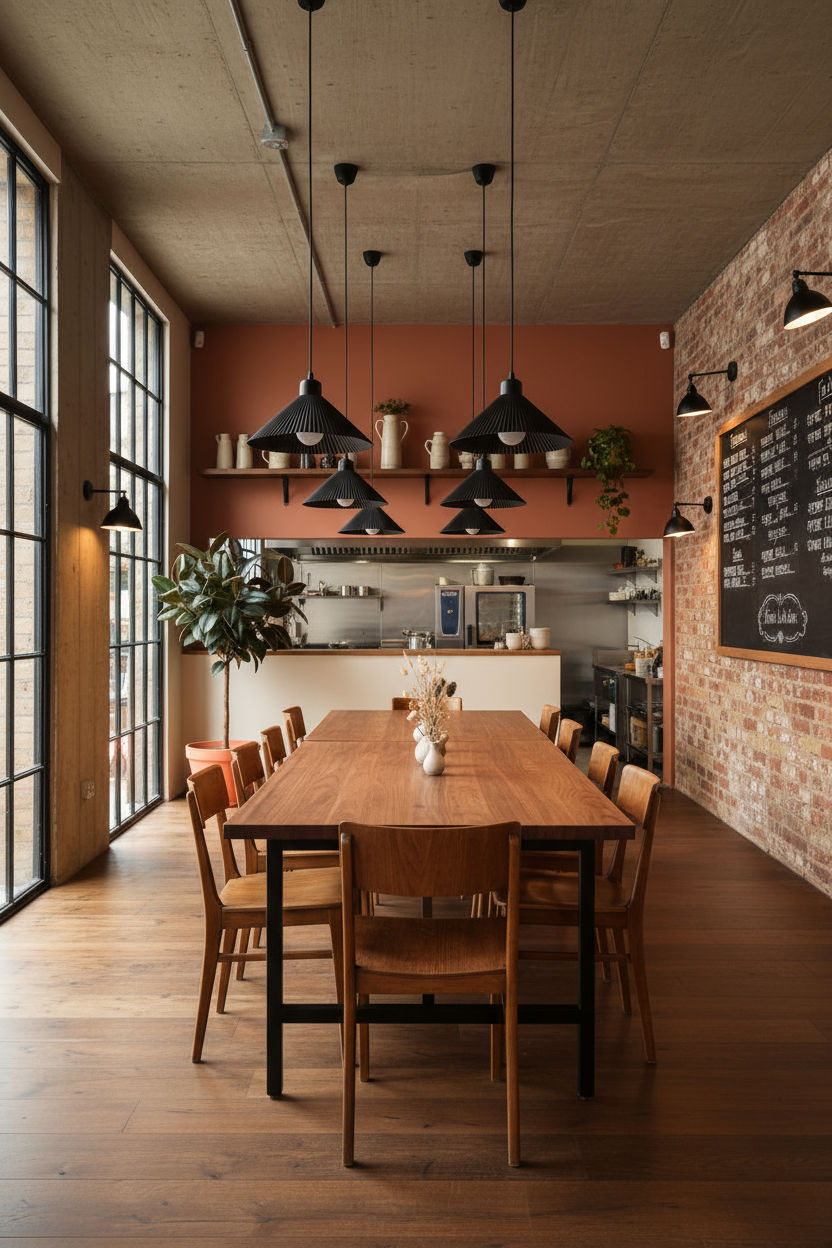 Lampara de techo COLT en cafeteria - proyecto profesional Iberic Deco