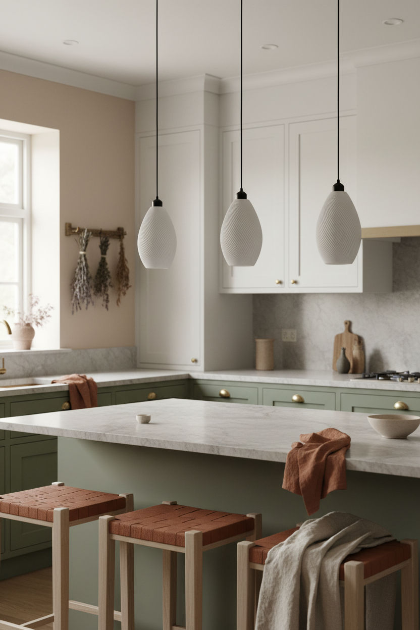 Lampara de techo PAVAL en cocina - proyecto profesional Iberic Deco